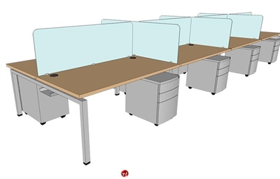 Picture of PEBLO Cluster of 8 Person Bench Seating Teaming Desk Workstation, 30" x 60"