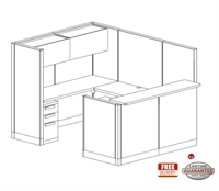 Picture of PEBLO U Shape Reception Desk Office Cubicle Workstation