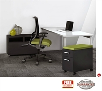 Picture of STROY 24" x 60" Contemporary Office Desk with Lateral File Storage and Mobile Cabinet