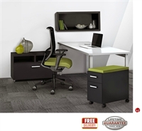 Picture of STROY 24" x 60" Contemporary Office Desk with Wall Mount, Lateral File and Mobile Storage