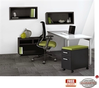 Picture of STROY 24" x 60" Contemporary Office Desk with Wall Mount, Lateral File and Mobile Storage