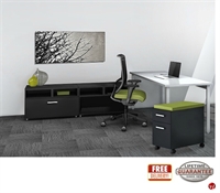 Picture of STROY 24" x 60" Contemporary Office Desk with Wall Mount, Lateral File and Mobile Storage