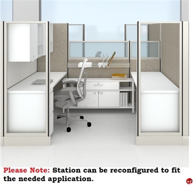 Picture of PEBLO U Shape Private Office Cubicle Desk Workstation with Storage