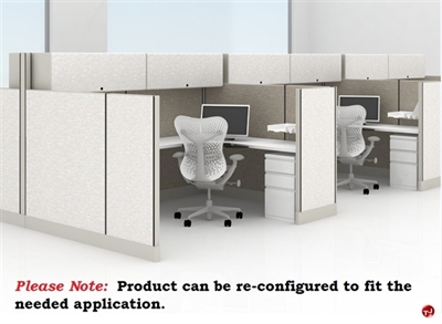 Picture of PEBLO Cluster of 6 Person L Shape Cubicle Desk Workstation with Storage