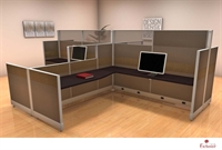 Picture of PEBLO Cluster of 4 Person L Shape Cubicle Desk Workstation