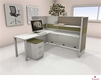 Picture of PEBLO 6' x 6' L Shape Office Cubicle Desk Workstation