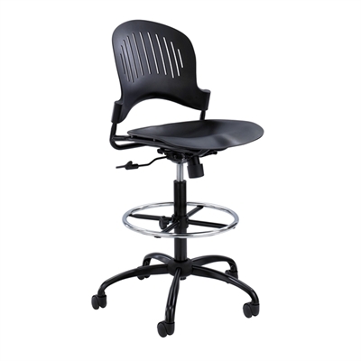 Picture of Poly Back Armless Ergonomic Drafting Stool Chair