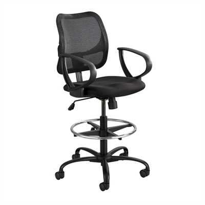 Picture of Mesh Back Office Task Drafting Stool Arm Chair