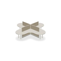 Picture of Cluster of 4 Person L Shape Curve Cubicle Desk Workstation