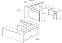 Picture of PEBLO Custom U Shape Reception Desk Workstation with Organizer Hutch and Filing Storage