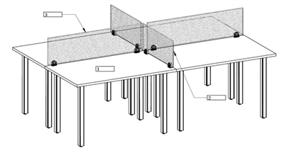 Picture of PEBLO 4 Person Bench Seating Office Desk Workstation with Privacy Dividers