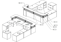 Picture of PEBLO U Shape Reception Desk Workstation with Lateral File Storage