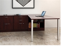 Picture of PEBLO Contemporary 72" L Shape Office Desk SWorkstation with Lateral File Bookcase Storage