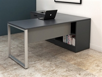 Picture of PEBLO Contemporary 72" L Shape Desk with Storage Credenza