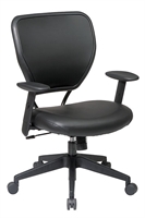 Picture of Office Star 5500V Mid Back Black Vinyl Office Task Chair, Adjustable Arms